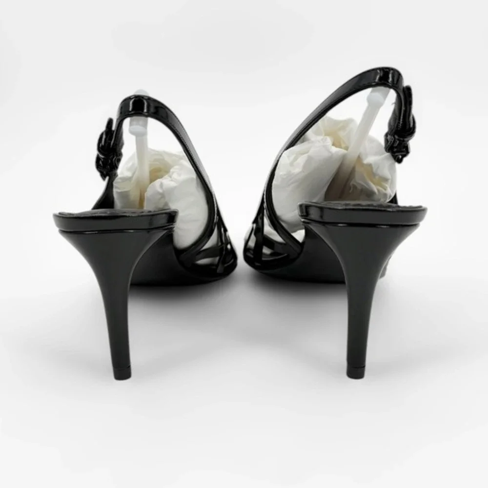 NEW Dolce & Gabbana Lollo 60MM Lattice Leather Slingback Pumps Size 36.5‎ US 6.5